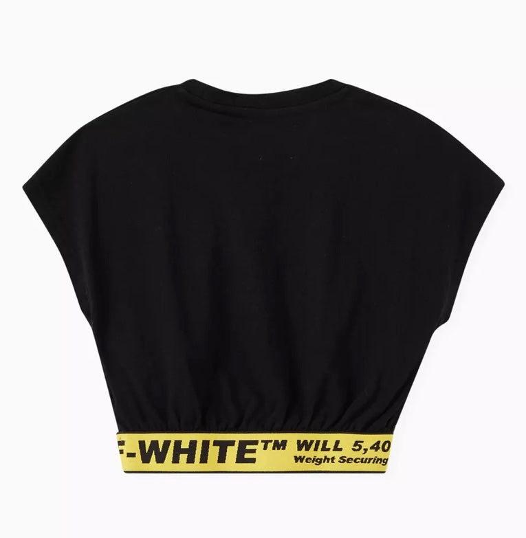 Off-White Industrial Crop Tee - black/yellow kids